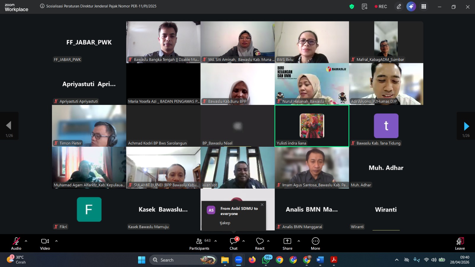 Sosialisasi Peraturan Direktur Jenderal Pajak Nomor PER-11/PJ/2025 tentang Ketentuan Pelaporan Pajak Penghasilan, Pajak Pertambahan Nilai, Pajak Penjualan atas Barang Mewah, dan Bea Materai dalam rangka Pelaksanaan Sistem Inti Administrasi Perpajakan